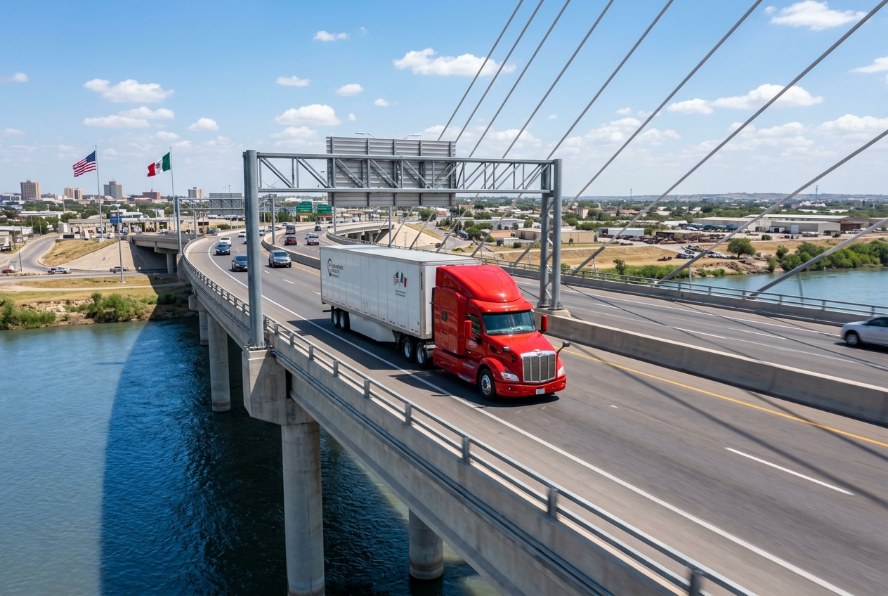Cruce binacional por puente internacional México–Estados Unidos